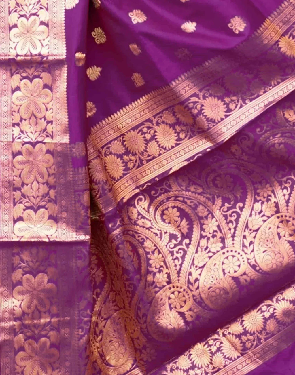 Magenta Silk Woven Banarasi Saree
