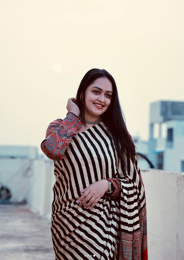 Ajrakh Handblock Print Premium Saree