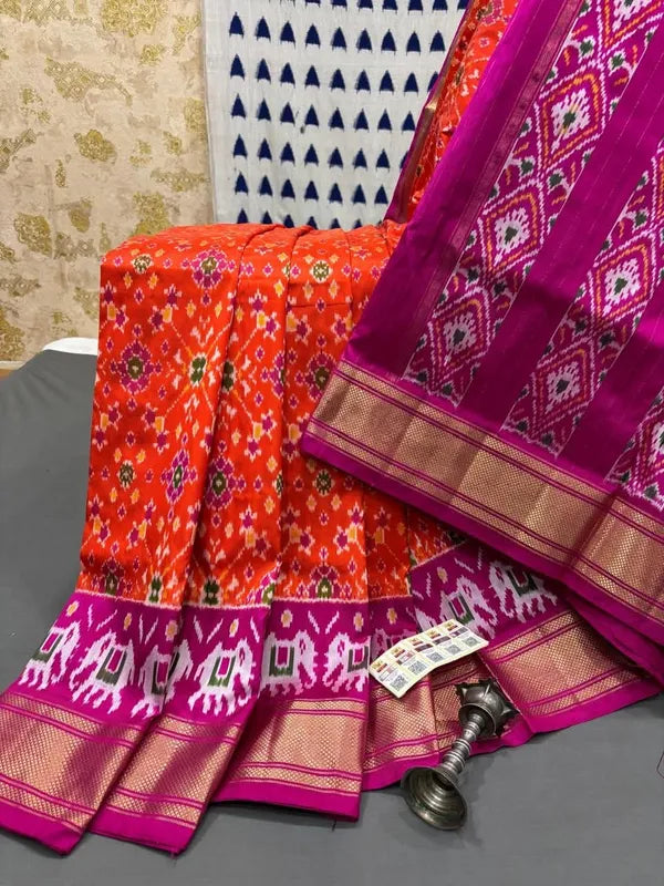 Designer Ikkat Silk Saree | Authentic Pochampally Pattu