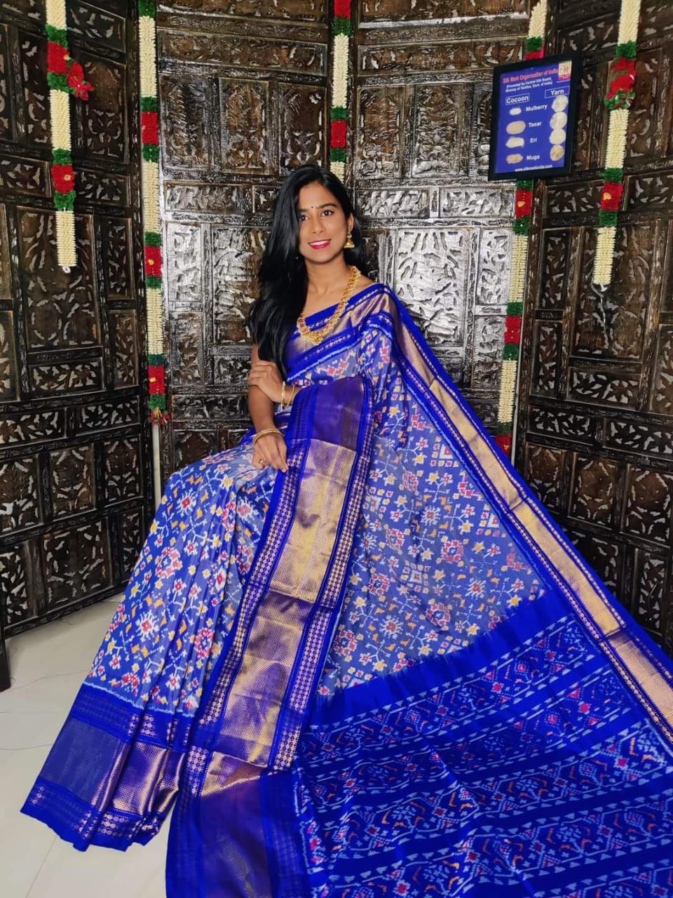 Designer Ikkat Silk Saree | Authentic Pochampally Pattu