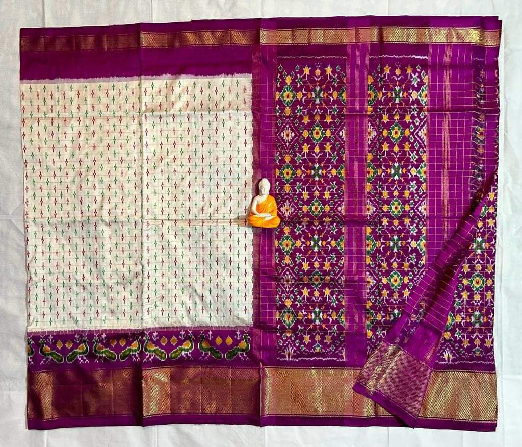 Ikkat Print Dolla Silk Saree - Designer Twill Weave