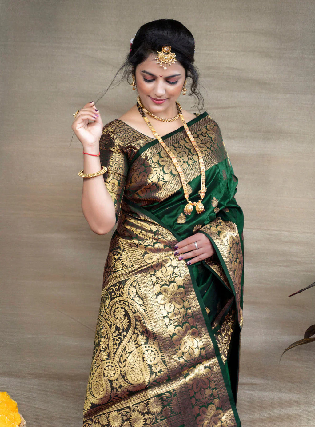 Green Silk Woven Banarasi Saree