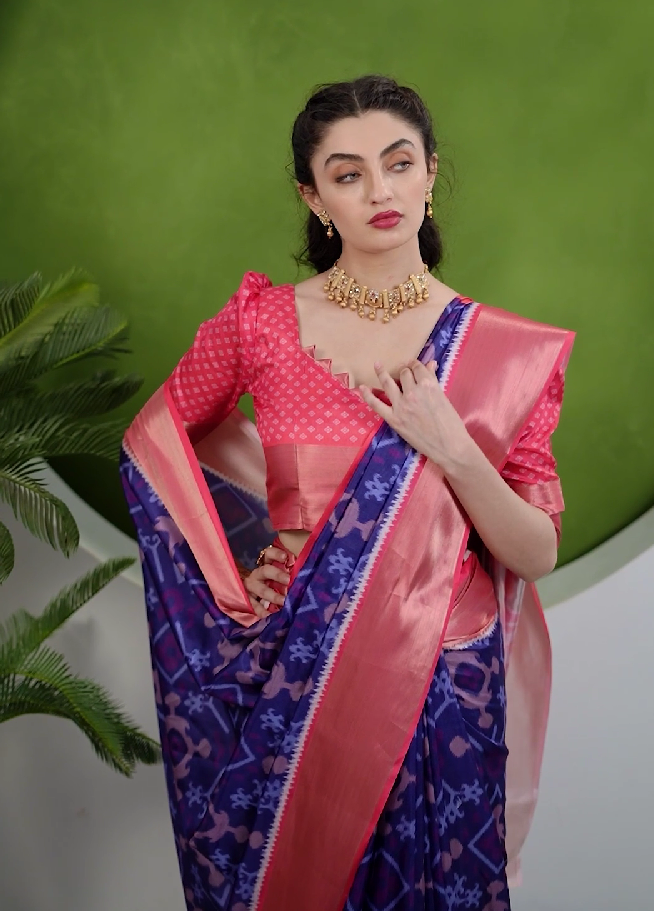 Dolla Silk Designer Saree | Pochampalli Print