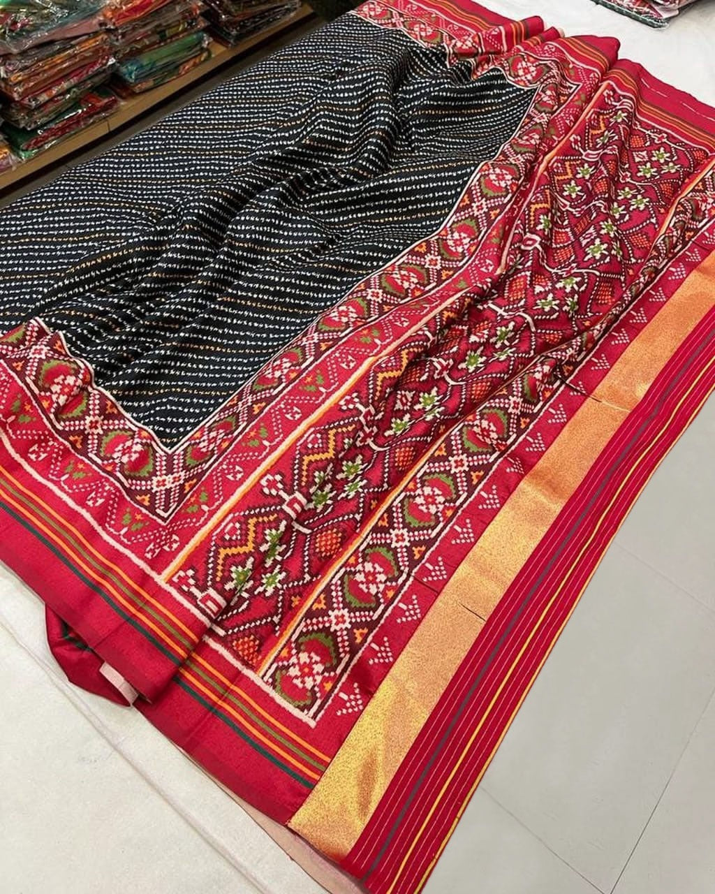 Sawan Festive Special Silk Saree with Patola Bandhani Print