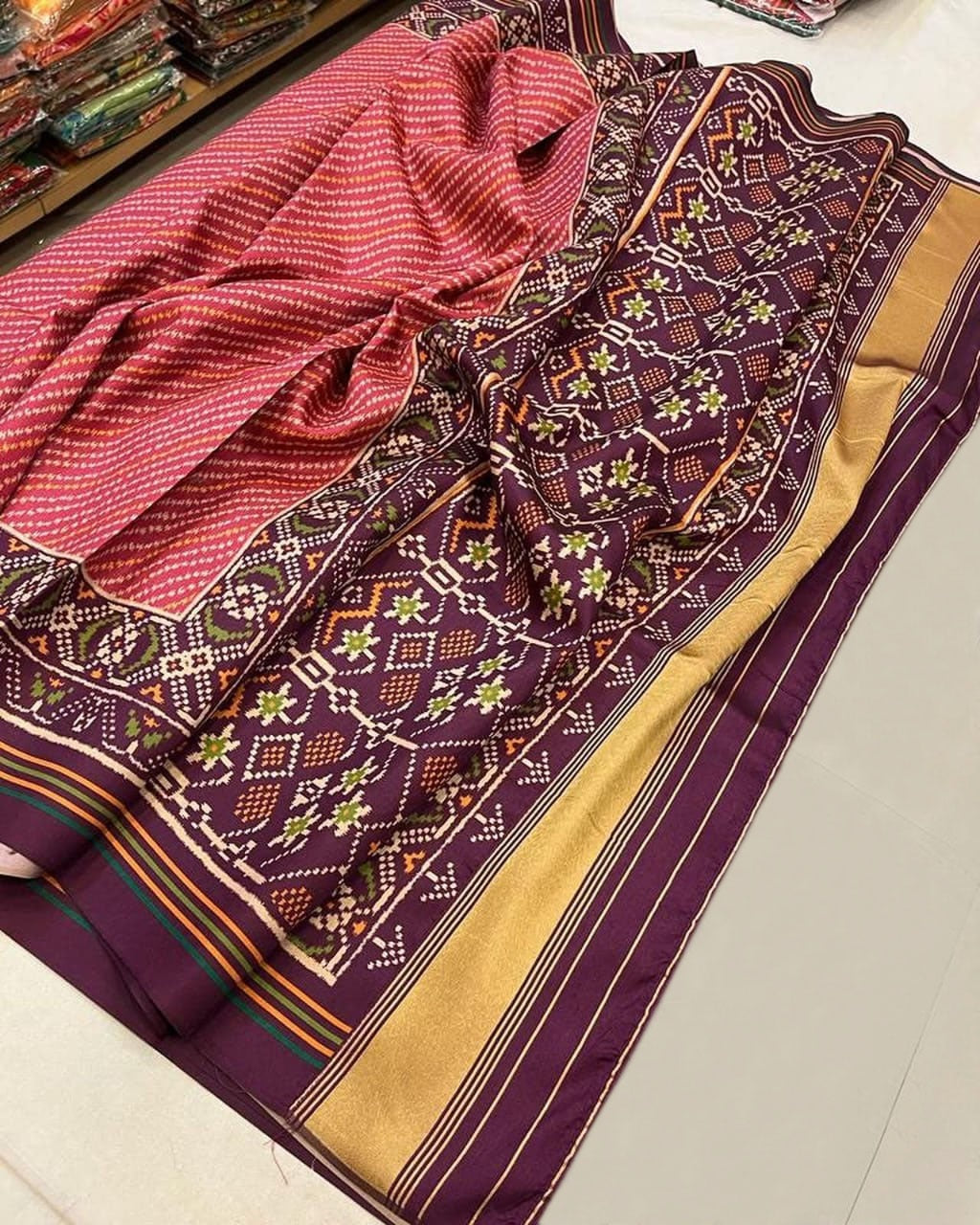 Sawan Festive Special Silk Saree with Patola Bandhani Print