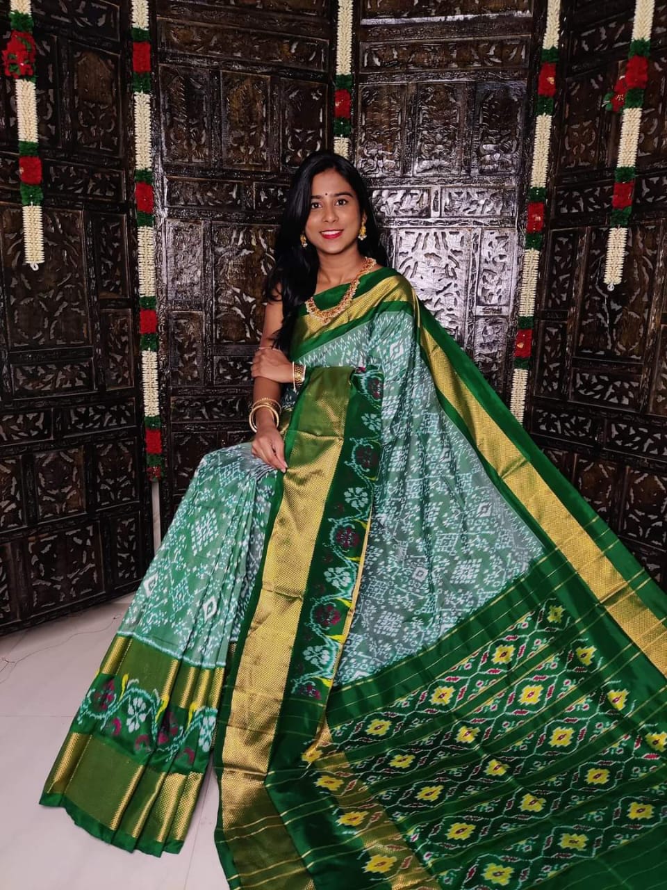 Designer Ikkat Silk Saree | Authentic Pochampally Pattu