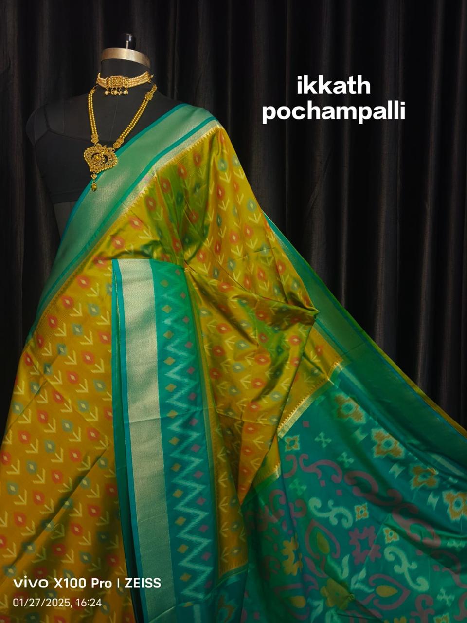Designer Ikkat Silk Saree | Authentic Pochampally Pattu