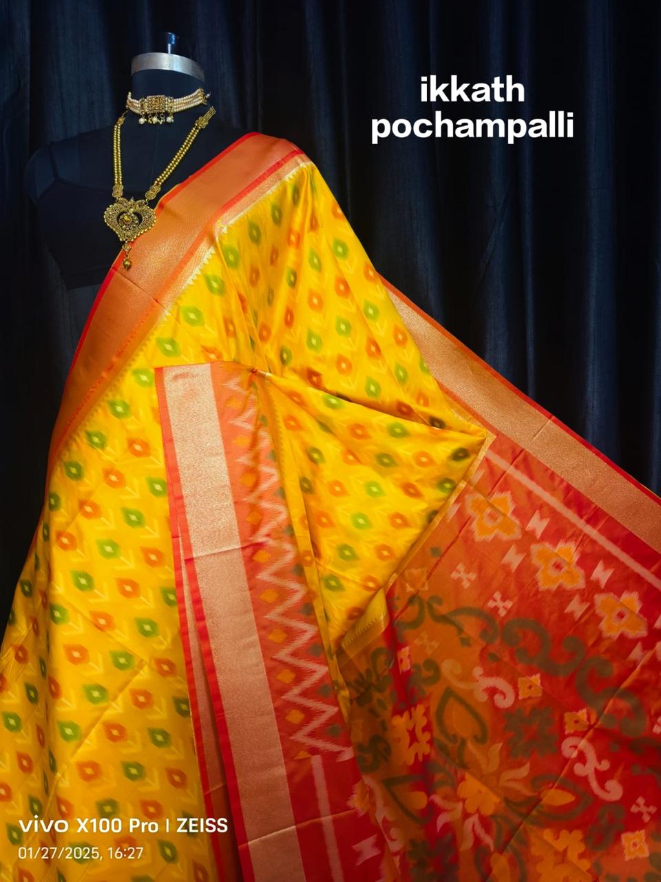 Designer Ikkat Silk Saree | Authentic Pochampally Pattu