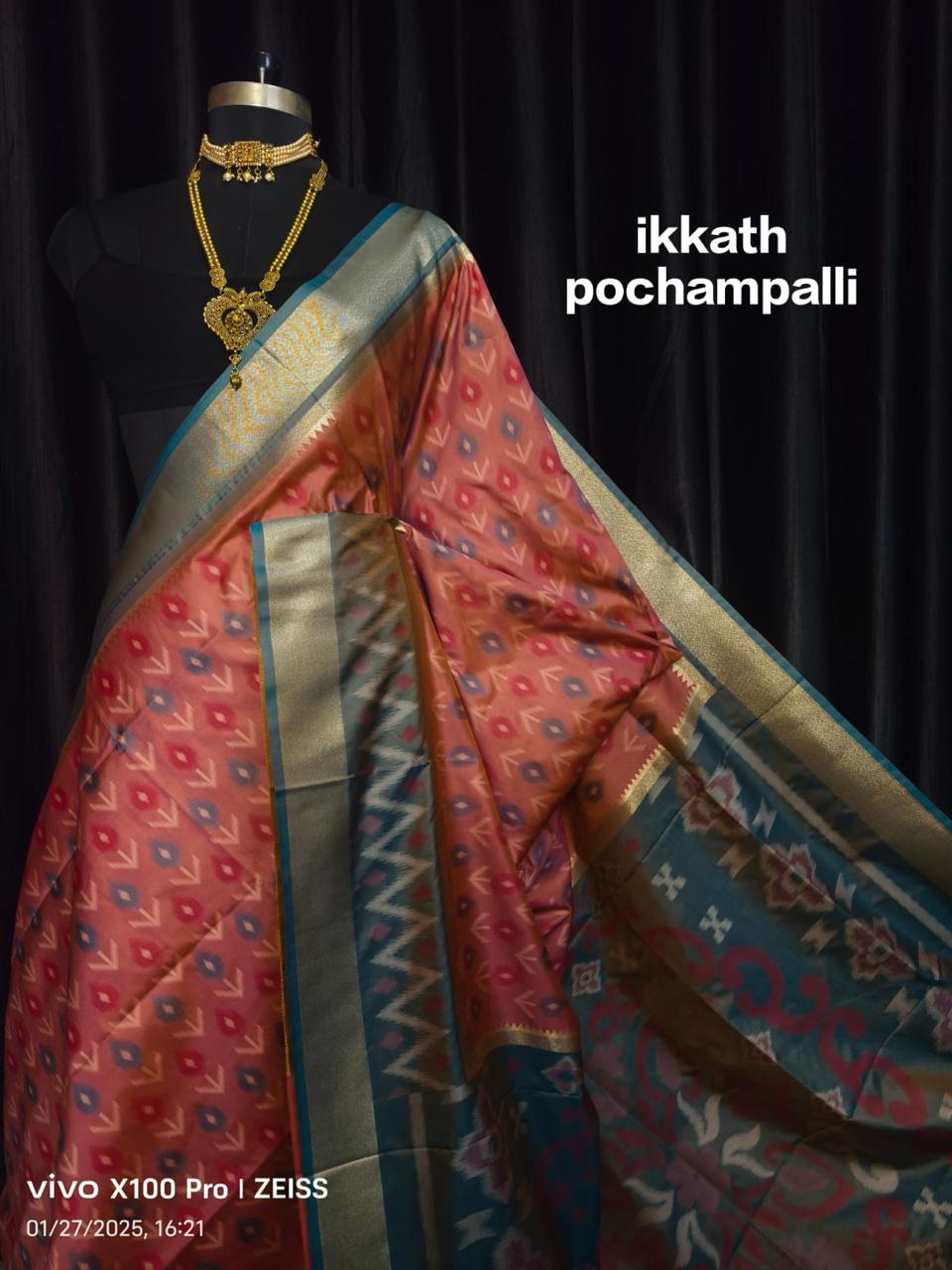 Designer Ikkat Silk Saree | Authentic Pochampally Pattu