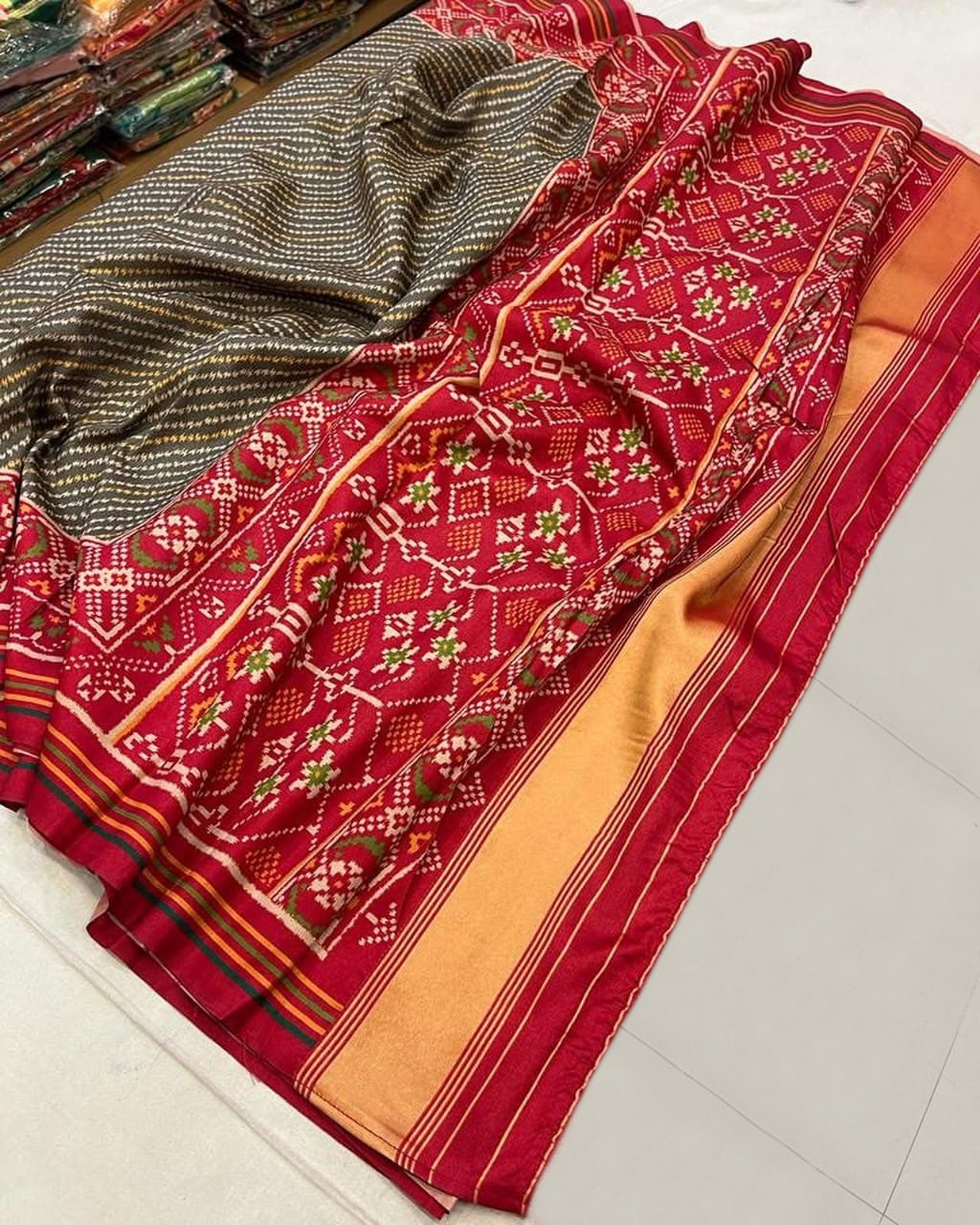 Sawan Festive Special Silk Saree with Patola Bandhani Print