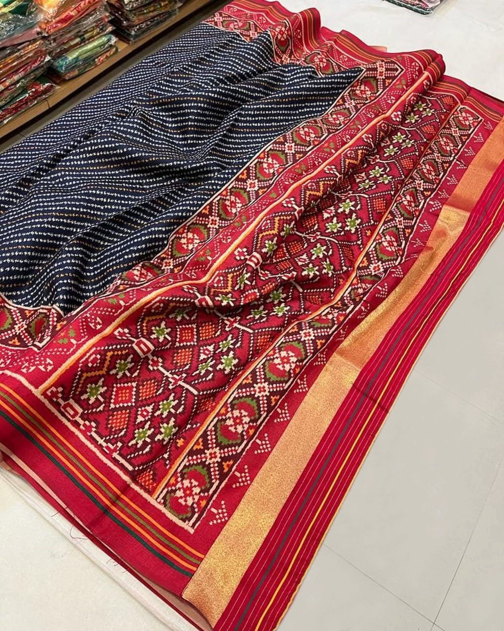 Sawan Festive Special Silk Saree with Patola Bandhani Print