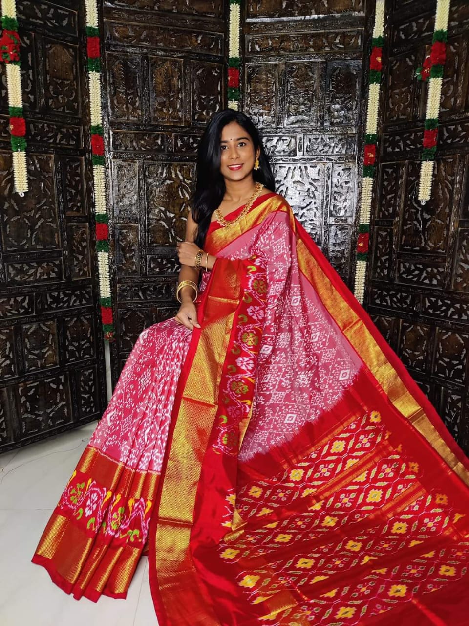 Designer Ikkat Silk Saree | Authentic Pochampally Pattu