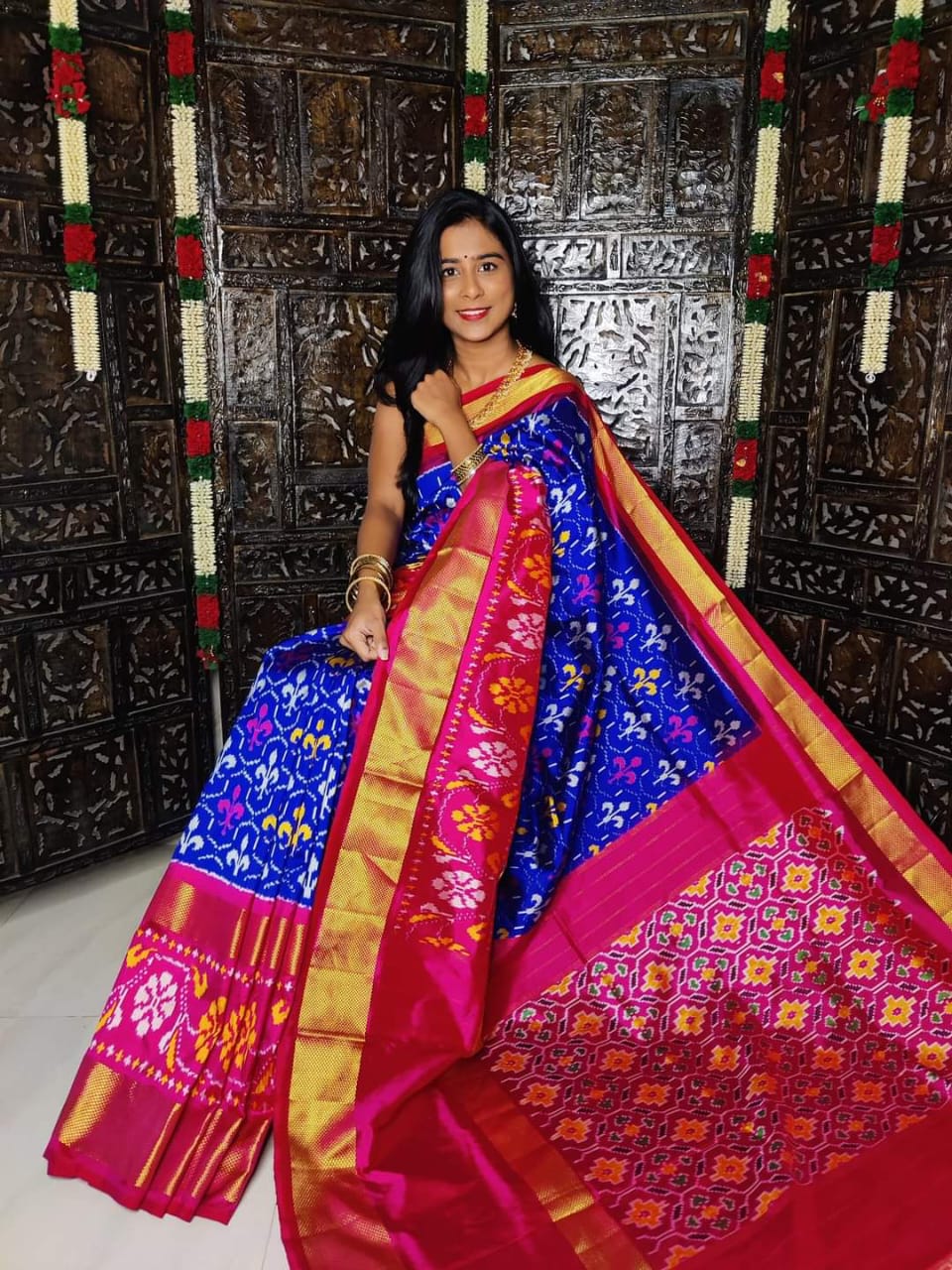 Designer Ikkat Silk Saree | Authentic Pochampally Pattu
