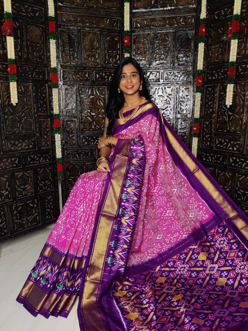 Designer Ikkat Silk Saree | Authentic Pochampally Pattu