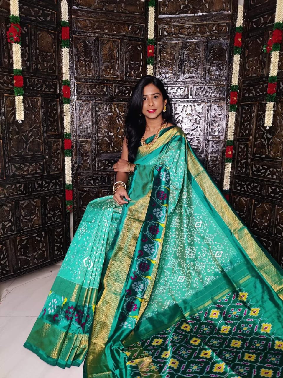 Designer Ikkat Silk Saree | Authentic Pochampally Pattu