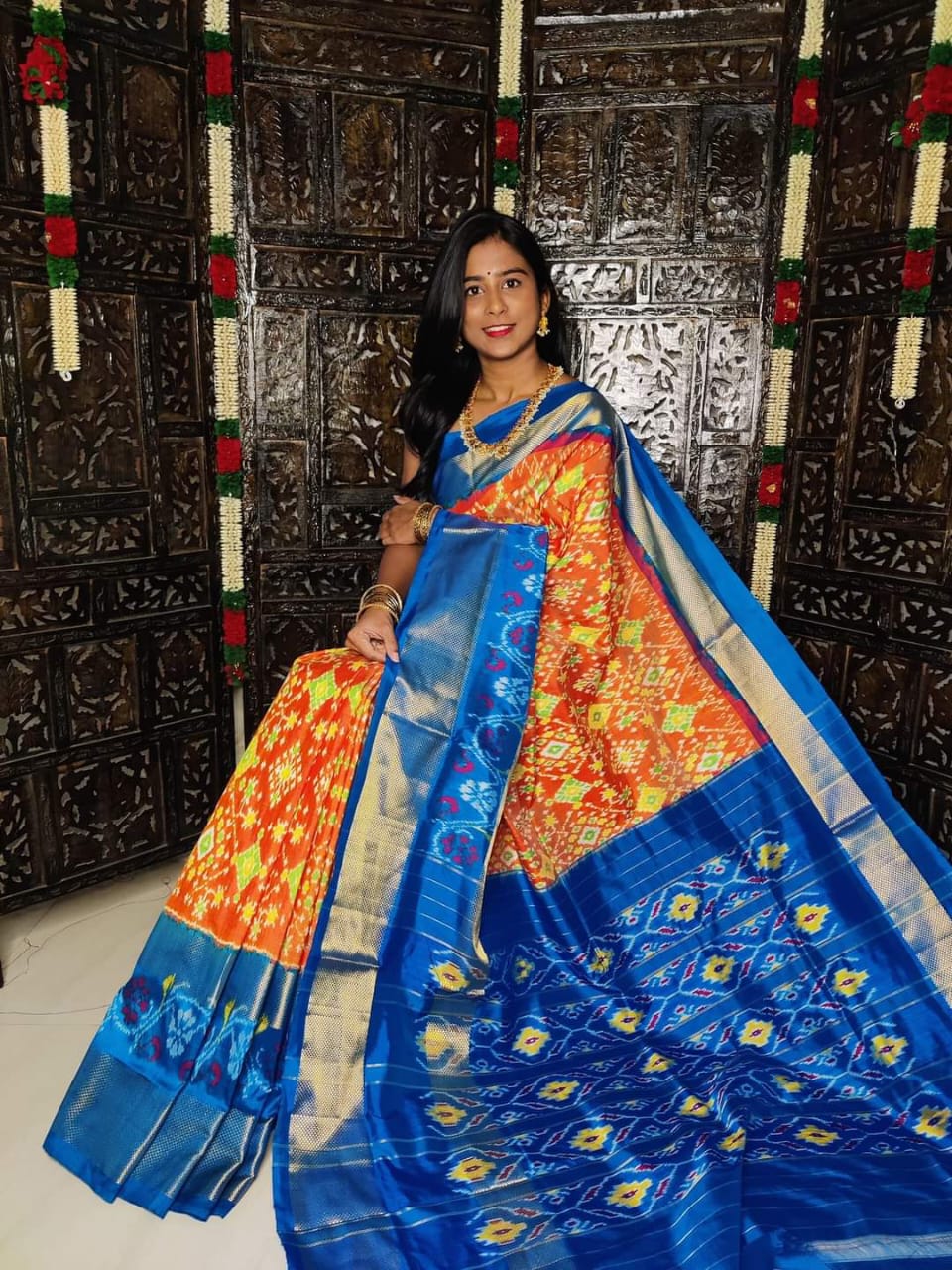 Designer Ikkat Silk Saree | Authentic Pochampally Pattu