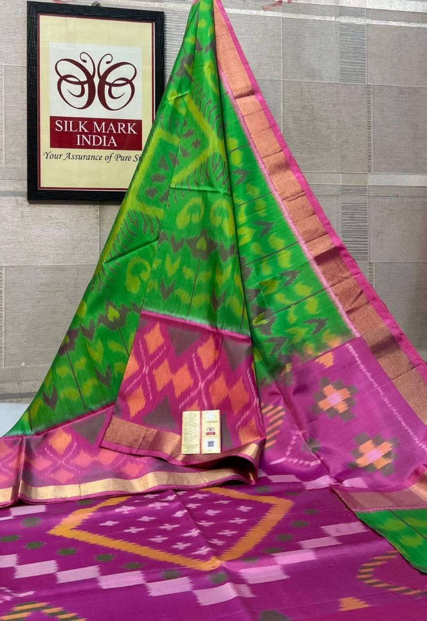 Designer Ikkat Silk Saree | Authentic Pochampally Pattu