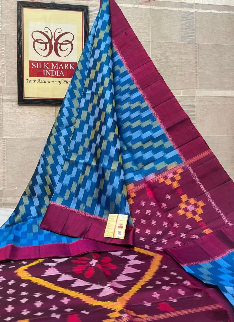 Designer Ikkat Silk Saree | Authentic Pochampally Pattu