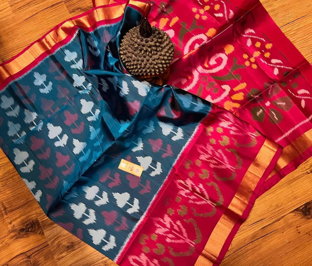 Designer Ikkat Silk Saree | Authentic Pochampally Pattu