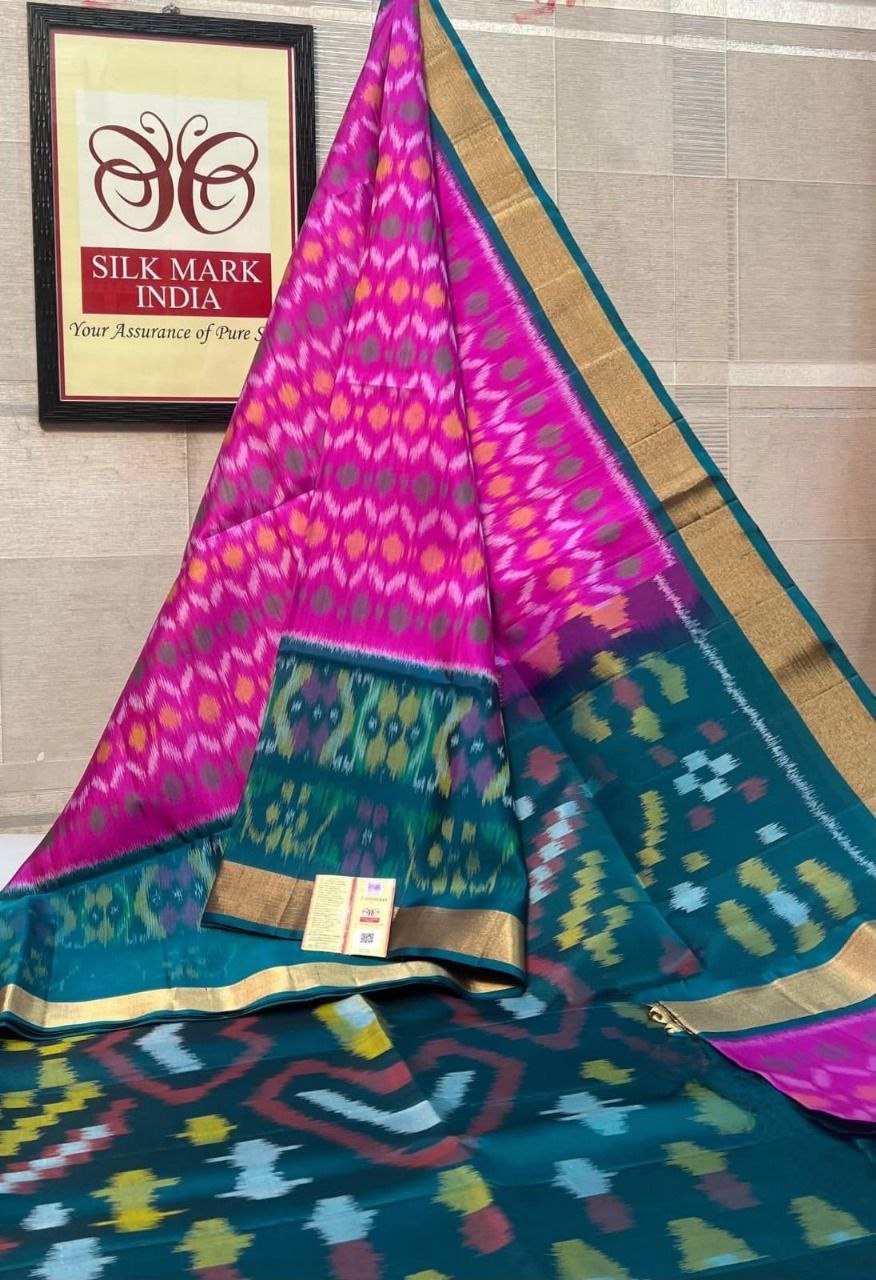 Designer Ikkat Silk Saree | Authentic Pochampally Pattu