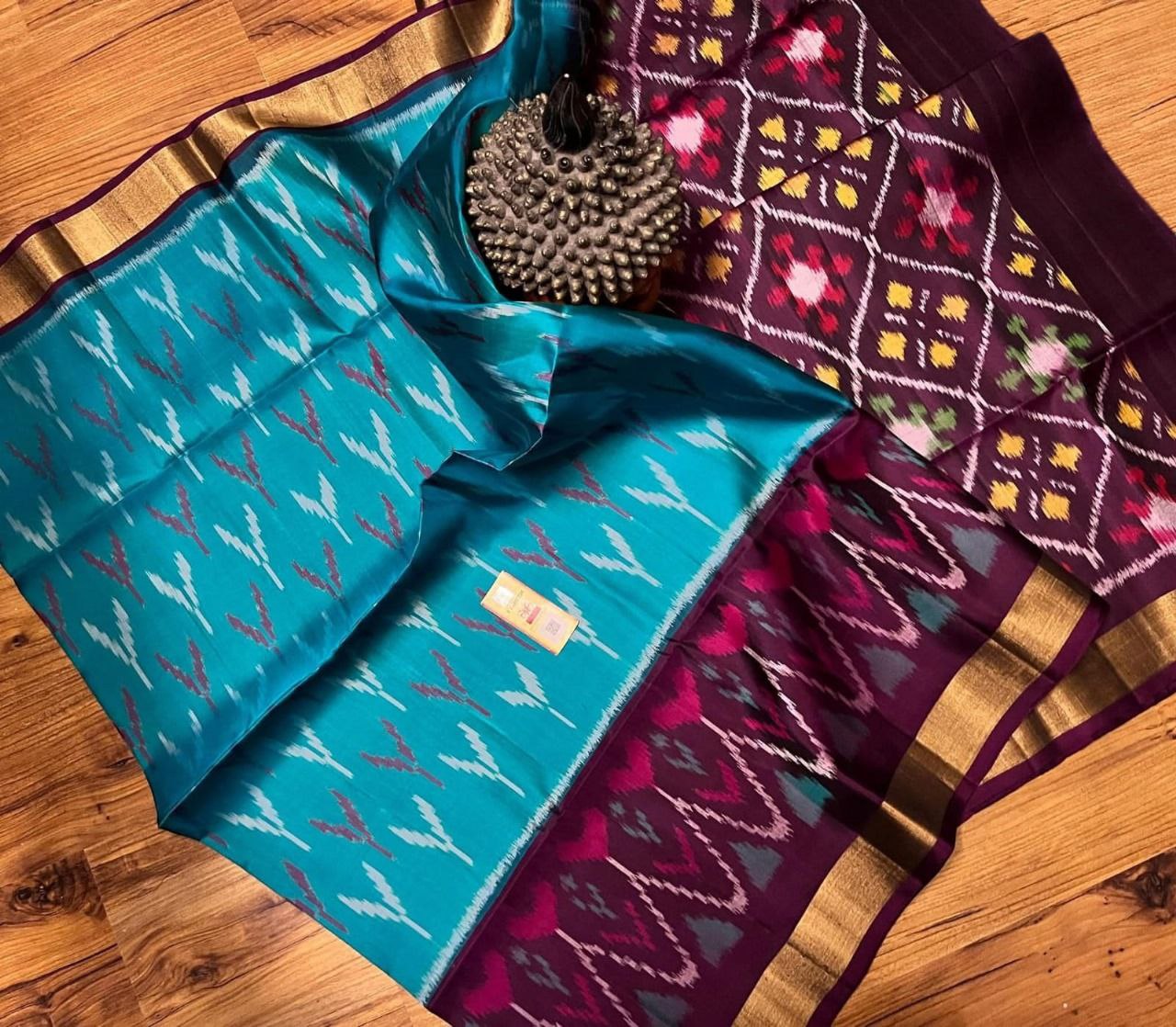 Designer Ikkat Silk Saree | Authentic Pochampally Pattu