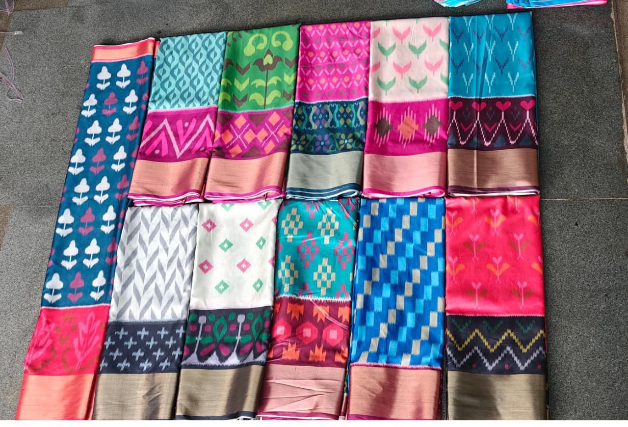 Designer Ikkat Silk Saree | Authentic Pochampally Pattu